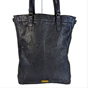 Alternative Black Leather Shoulder Tote Bag